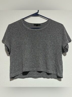 Truly Madly Deeply Gray Cropped Crewneck Tee